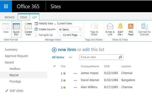 SharePoint list